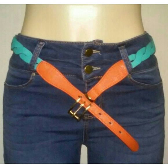 Blue & Orange Flat Twist Belt - Picture 2 of 3